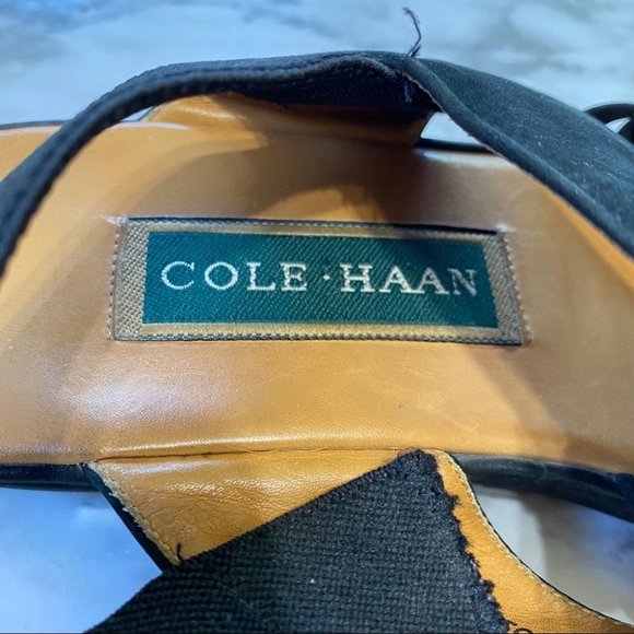 Cole Haan Suede Strappy Sandals Black Sz 7.5 - Picture 3 of 6